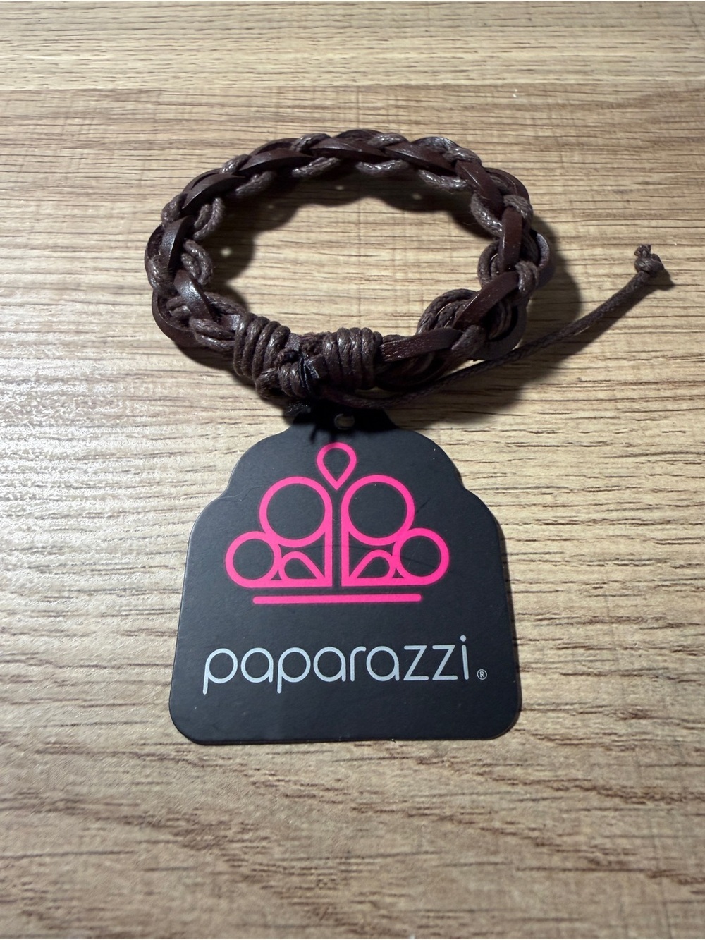 paparazzi Brown Braided Cord Adjustable Tie Bracelet